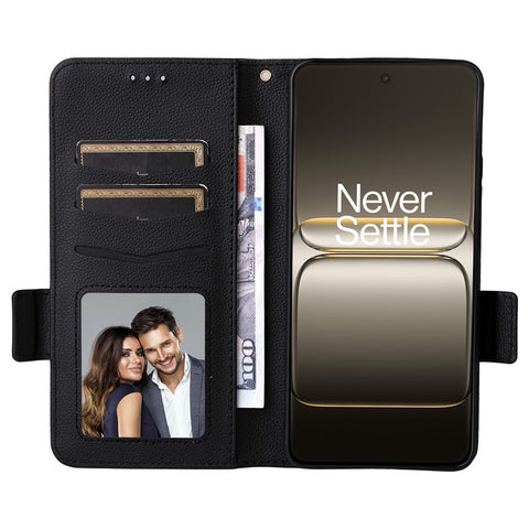 For OnePlus Nord CE5 5G / Ace 5 Racing 5G Case with Wrist Strap Litchi Texture PU Leather Wallet Phone Cover