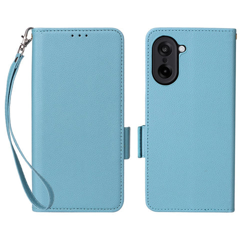 For OnePlus Nord CE5 5G / Ace 5 Racing 5G Case with Wrist Strap Litchi Texture PU Leather Wallet Phone Cover