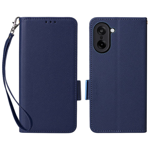 For OnePlus Nord CE5 5G / Ace 5 Racing 5G Case with Wrist Strap Litchi Texture PU Leather Wallet Phone Cover