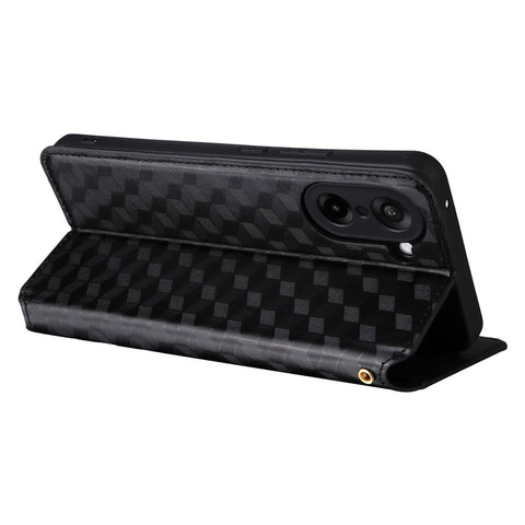 For OnePlus Nord CE5 5G / Ace 5 Racing 5G Case Wallet Rhombus Imprinted Leather Phone Cover
