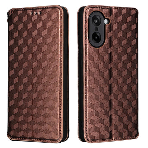 For OnePlus Nord CE5 5G / Ace 5 Racing 5G Case Wallet Rhombus Imprinted Leather Phone Cover