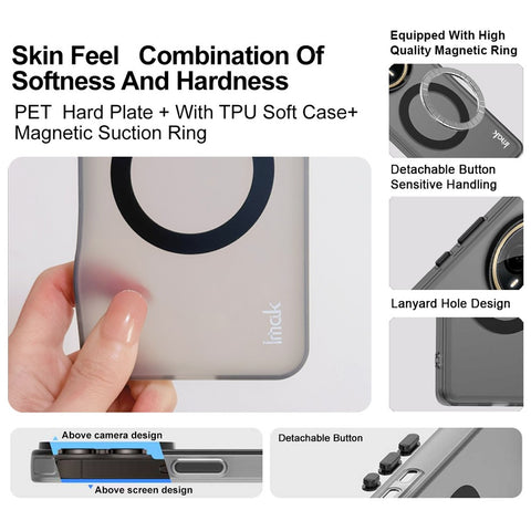 IMAK For Oppo Reno14 F 5G Magnetic Case PC + TPU Protective Phone Back Cover