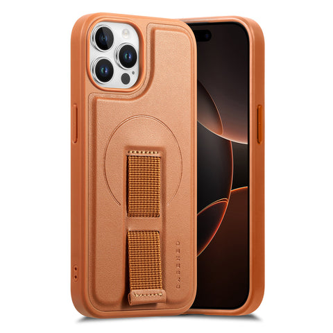 CASENEO For iPhone 12 Pro Max 6.7 inch Magnetic Case  Wristband PU Leather + PC Shockproof Phone Cover
