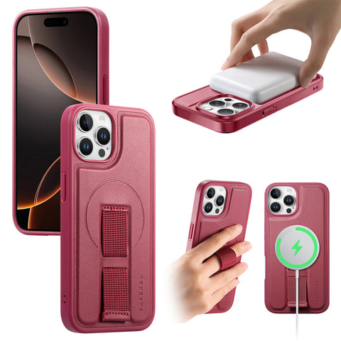 CASENEO For iPhone 12 6.1 inch / iPhone 12 Pro 6.1 inch Magnetic Case  Wristband PU Leather + PC Shockproof Phone Cover