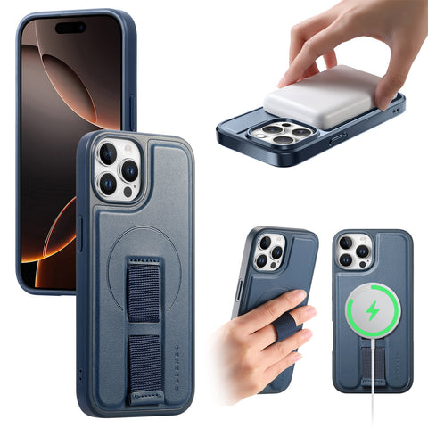 CASENEO For iPhone 12 6.1 inch / iPhone 12 Pro 6.1 inch Magnetic Case  Wristband PU Leather + PC Shockproof Phone Cover