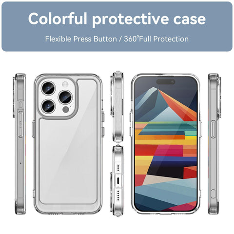 WANLONFENG For iPhone 12 Pro Max 6.7 inch Clear Case  FM Series TPU Phone Back Cover (Big Lens Hole)