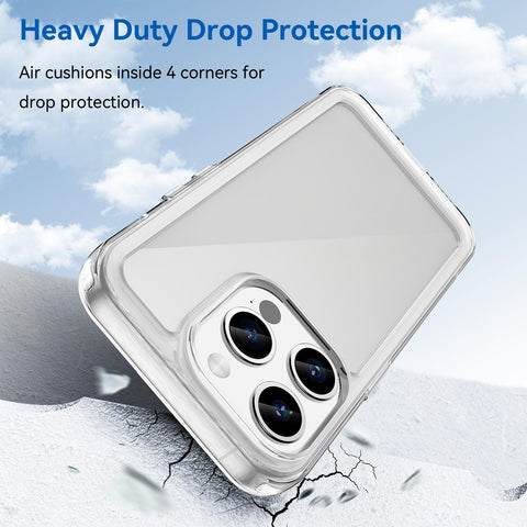 WANLONFENG For iPhone 12 Pro Max 6.7 inch Clear Case  FM Series TPU Phone Back Cover (Big Lens Hole)