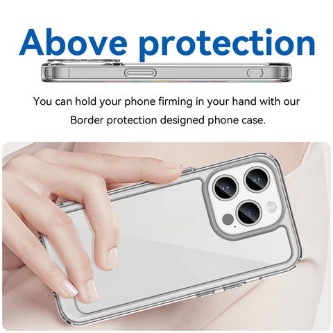 WANLONFENG For iPhone 12 Pro Max 6.7 inch Clear Case  FM Series TPU Phone Back Cover (Big Lens Hole)