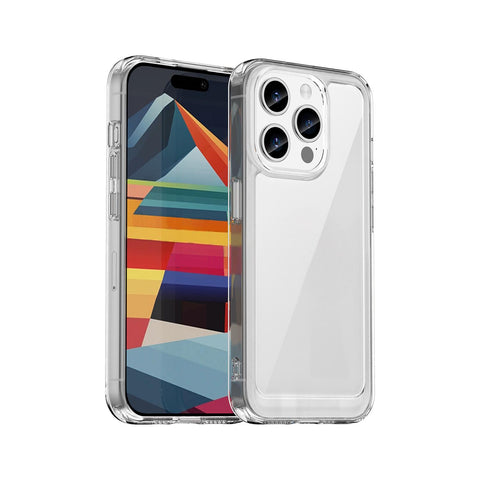 WANLONFENG For iPhone 12 Pro 6.1 inch Clear Case  FM Series TPU Phone Back Cover (Big Lens Hole)