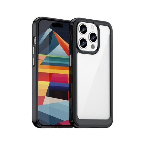 WANLONFENG For iPhone 12 Pro 6.1 inch Clear Case  FM Series TPU Phone Back Cover (Big Lens Hole)