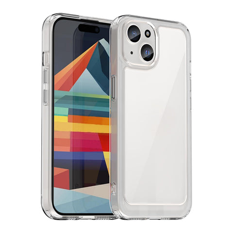 WANLONFENG For iPhone 14 Plus Clear Case  FM Series TPU Phone Back Cover (Big Lens Hole)