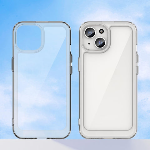 WANLONFENG For iPhone 14 Plus Clear Case  FM Series TPU Phone Back Cover (Big Lens Hole)