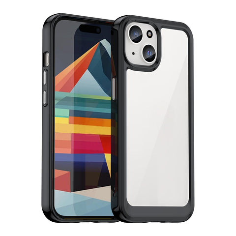 WANLONFENG For iPhone 14 Plus Clear Case  FM Series TPU Phone Back Cover (Big Lens Hole)