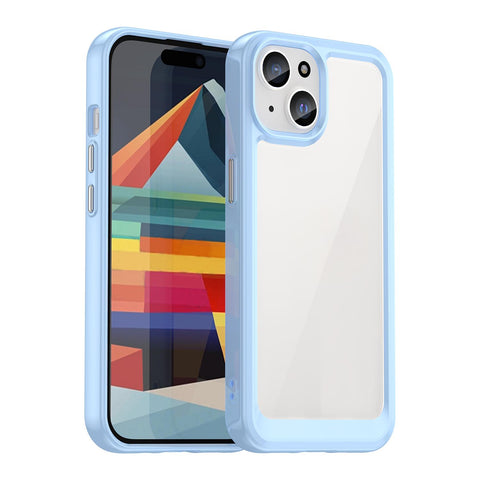 WANLONFENG For iPhone 14 Plus Clear Case  FM Series TPU Phone Back Cover (Big Lens Hole)
