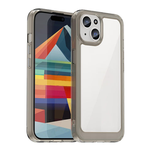 WANLONFENG For iPhone 14 Plus Clear Case  FM Series TPU Phone Back Cover (Big Lens Hole)
