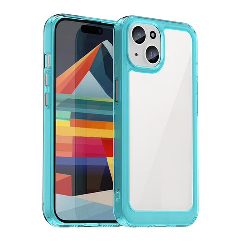 WANLONFENG For iPhone 14 Plus Clear Case  FM Series TPU Phone Back Cover (Big Lens Hole)