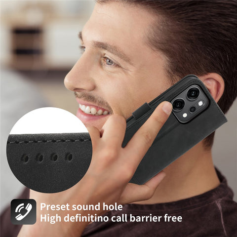 DIERFENG DF-03 For Oppo Reno14 Pro 5G (Global) Case Lines Imprint Wallet Leather Phone Cover with Wrist Strap