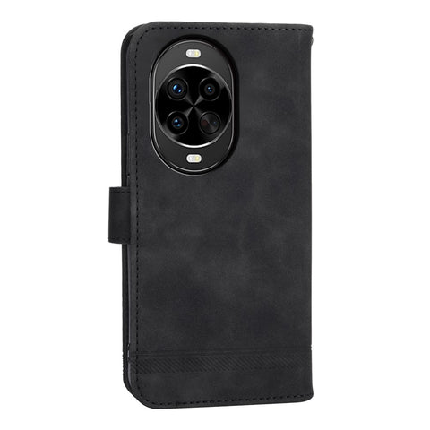 DIERFENG DF-03 For Huawei nova 14 Pro 5G Case Lines Imprint Wallet Leather Phone Cover with Wrist Strap