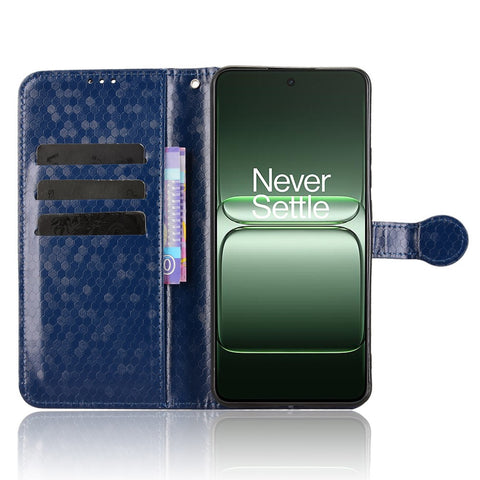 For OnePlus Nord CE5 5G / Ace 5 Racing 5G Wallet Case Dot Pattern Imprint PU Leather Phone Cover with Wrist Strap