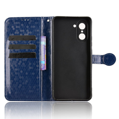 For OnePlus Nord CE5 5G / Ace 5 Racing 5G Wallet Case Dot Pattern Imprint PU Leather Phone Cover with Wrist Strap