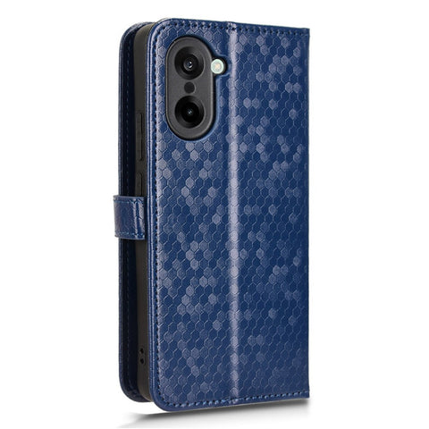 For OnePlus Nord CE5 5G / Ace 5 Racing 5G Wallet Case Dot Pattern Imprint PU Leather Phone Cover with Wrist Strap