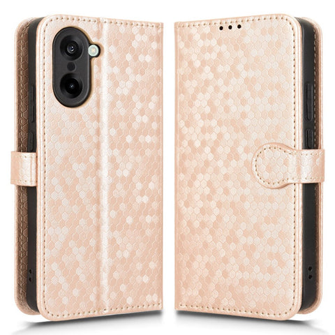 For OnePlus Nord CE5 5G / Ace 5 Racing 5G Wallet Case Dot Pattern Imprint PU Leather Phone Cover with Wrist Strap