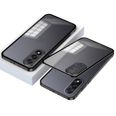 For OnePlus Nord 5 5G / Ace 5 Ultra 5G Matte Case Aluminium Alloy + PC Phone Cover Pop-Up Snap Lock