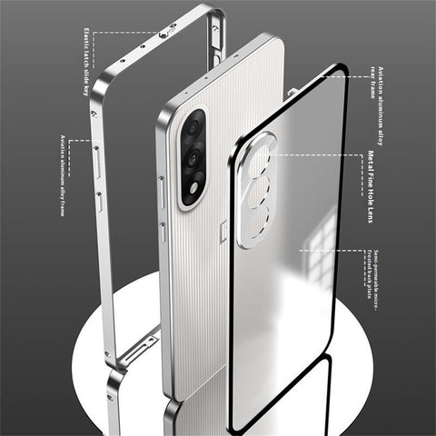 For OnePlus Nord 5 5G / Ace 5 Ultra 5G Matte Case Aluminium Alloy + PC Phone Cover Pop-Up Snap Lock