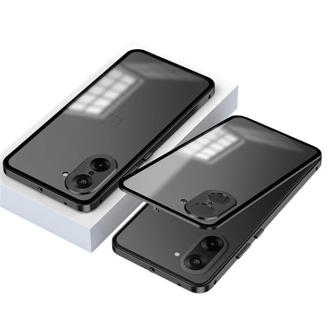For OnePlus Nord CE5 5G / Ace 5 Racing 5G Matte Case Aluminium Alloy + PC Phone Cover Pop-Up Snap Lock