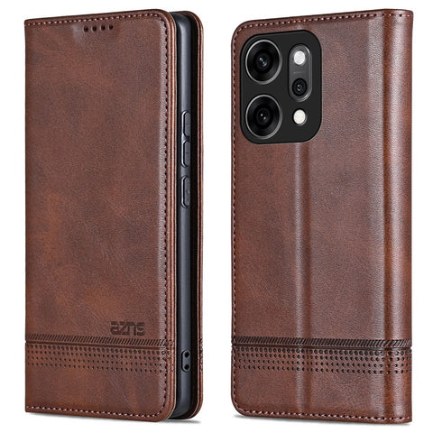 AZNS For Oppo Reno14 5G (Global) Case Cowhide Texture PU Leather Wallet Phone Cover