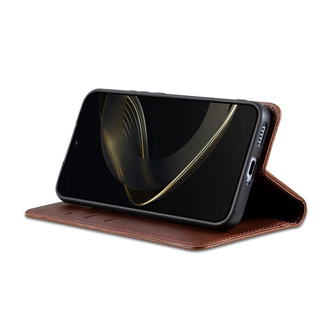 AZNS For Oppo Reno14 5G (Global) Case Cowhide Texture PU Leather Wallet Phone Cover