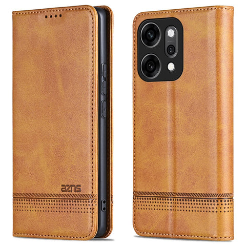 AZNS For Oppo Reno14 5G (Global) Case Cowhide Texture PU Leather Wallet Phone Cover