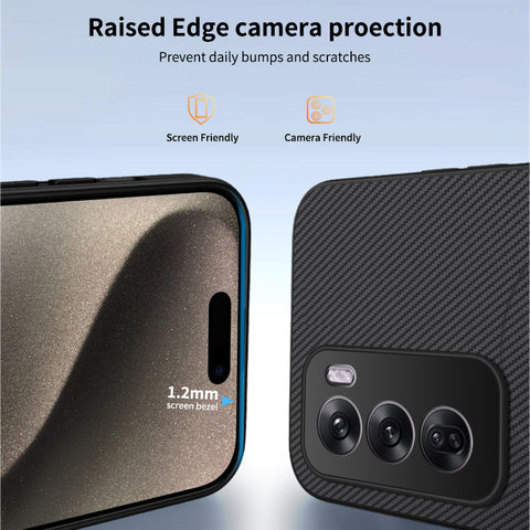 WANLONFENG For Oppo Reno12 Pro 5G (Global) Magnetic Case  TQ Series Carbon Fiber Texture PC TPU Phone Cover