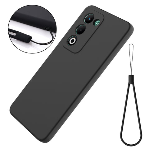 For Oppo A5 5G / Oppo A5 4G Liquid Silicone Case Phone Back Cover with Hand Strap