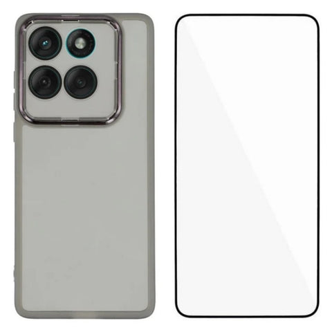 WANLONFENG For Motorola Edge 60 Fusion 5G TPU Case  DKSM Series Electroplated Frame Back Cover with Tempered Glass