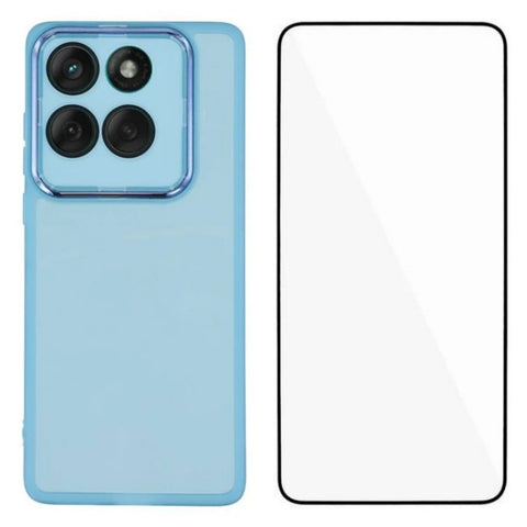 WANLONFENG For Motorola Edge 60 Fusion 5G TPU Case  DKSM Series Electroplated Frame Back Cover with Tempered Glass