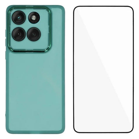 WANLONFENG For Motorola Edge 60 Fusion 5G TPU Case  DKSM Series Electroplated Frame Back Cover with Tempered Glass