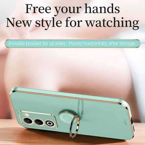 XINLI For Oppo A5 5G  /  4G Case Ring Kickstand Electroplating TPU Phone Cover