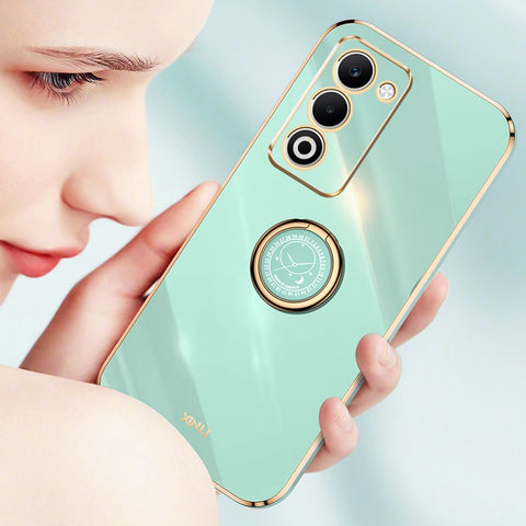 XINLI For Oppo A5 5G  /  4G Case Ring Kickstand Electroplating TPU Phone Cover