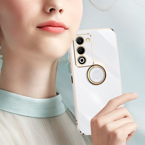 XINLI For Oppo A5 5G  /  4G Case Ring Kickstand Electroplating TPU Phone Cover