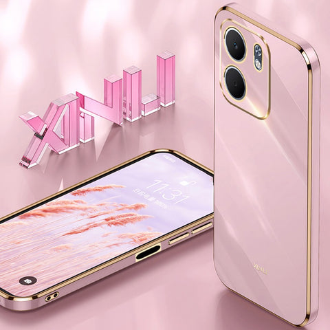 XINLI For Oppo A5x 5G Case TPU Phone Cover with Electroplating Frame