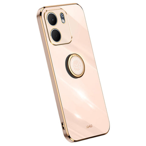 XINLI For Oppo A5x 5G Case Ring Kickstand Electroplating TPU Phone Cover