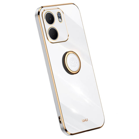 XINLI For Oppo A5x 5G Case Ring Kickstand Electroplating TPU Phone Cover