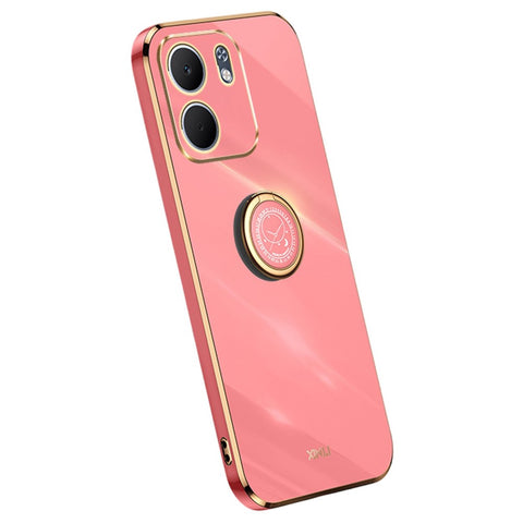 XINLI For Oppo A5x 5G Case Ring Kickstand Electroplating TPU Phone Cover