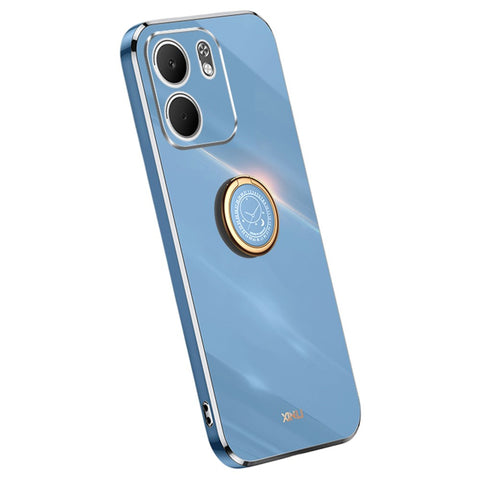 XINLI For Oppo A5x 5G Case Ring Kickstand Electroplating TPU Phone Cover