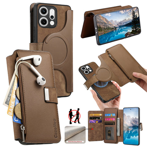CASENEO For Oppo Reno14 Pro 5G (Global) Case  MW-02 Detachable Magnetic Leather Flip Phone Cover