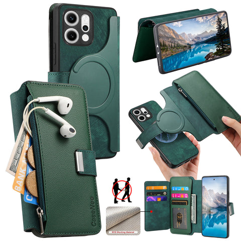 CASENEO For Oppo Reno14 Pro 5G (Global) Case  MW-02 Detachable Magnetic Leather Flip Phone Cover