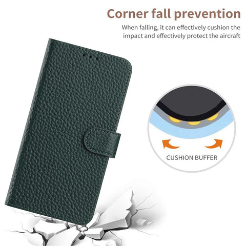 For Oppo A5 Pro 5G (Global)  /  4G (Global) Case Wallet Stand Litchi Texture Genuine Cow Leather Flip Phone Cover