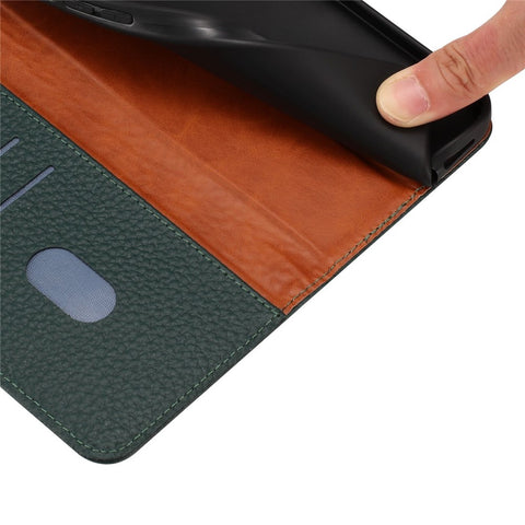 For Oppo A5 Pro 5G (Global)  /  4G (Global) Case Wallet Stand Litchi Texture Genuine Cow Leather Flip Phone Cover