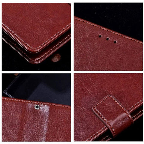 IDEWEI Crazy Horse Texture Wallet Cover for Xiaomi Poco M4 5G, PU Leather Stand Magnetic Clasp Anti-drop Phone Case